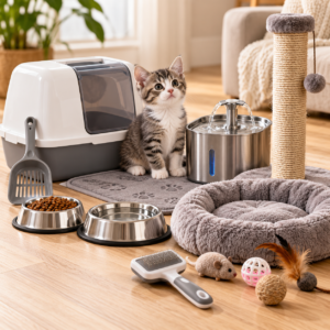 La llegada · Kit para gato recién adoptado